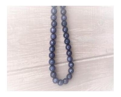Denim blue faceted beaded necklace with silver clasp