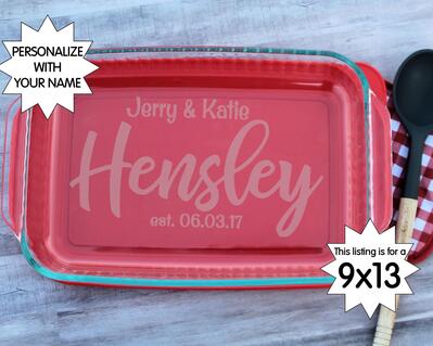 Personalized Baking Dish, Name Custom Laser Engraved Baking Dish for  Casseroles Small Glass Bakeware Pyrex Baking Dish Christmas Mothers Day  Gift for