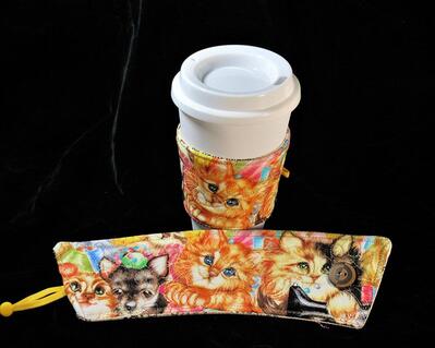 puppy and kitten drink sleeve beverage koozie coffee mug holder chihuahua