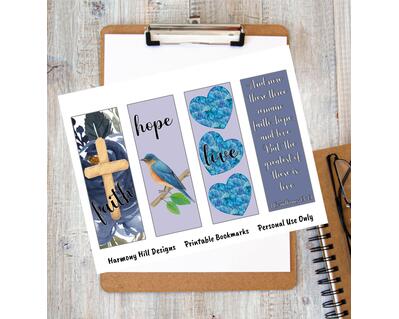 faith hope love bookmarks