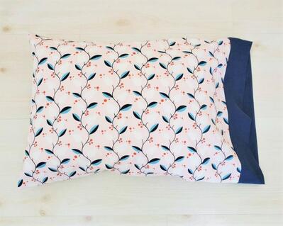 Floral organic cotton pillowcase from toddler to king sized. Handmade and customizable.