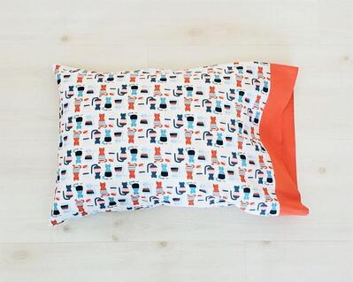 organic cotton pillowcases in cat print available in a variety of sizes