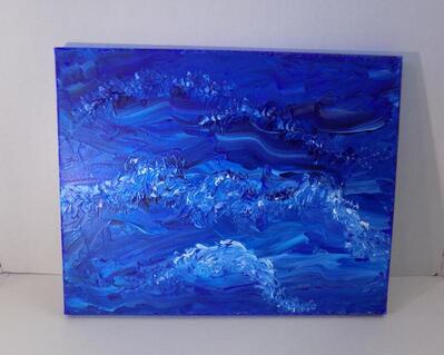 one of a kind nautical wall art titled "Ocean Waves II" original acrylic on canvas painting by RainbowMaille