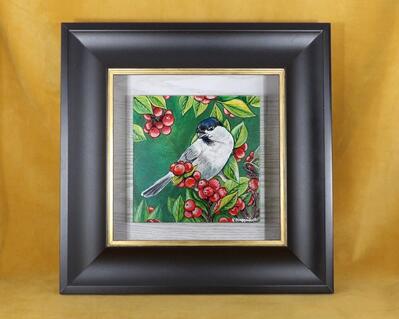 Chickadee Bird Painting