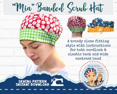 Scrub Cap Classic PDF Pattern Download, Nurse Hat, Scrub Cap Men, Capu