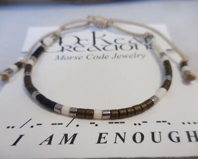 Men's Morse Code Bracelet I Am Enough