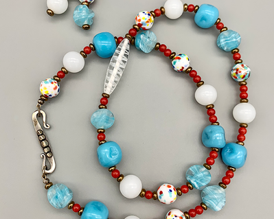 Necklace set | Southwest palette vintage glass beads, Boho/Hippie Days vibe