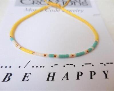 Morse Code Bracelet Be Happy, Friendship Bracelet