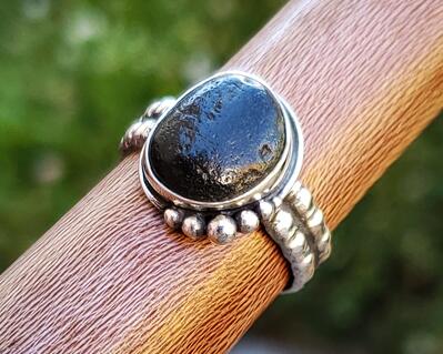 Cannon Beach Basalt Sterling Silver Ring