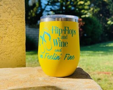 Flip Flops and Wine Stainless Steel Wine Tumbler