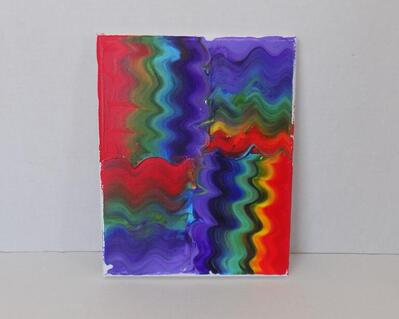 Rainbow abstract original acrylic on canvas one of a kind painting by RainbowMaille