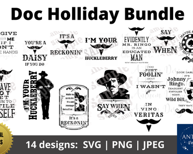 Doc Holliday digital download SVG bundle for Cricut and Silhouette