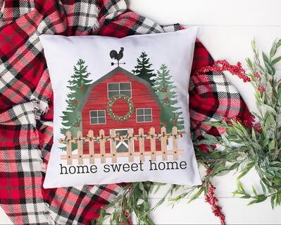 Home Sweet Home 18 x 18 Christmas Pillow