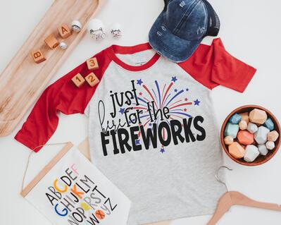 Just Here For The Fireworks Kids Shirt