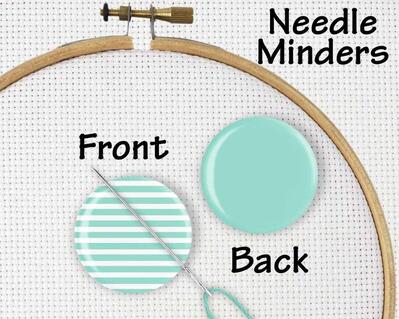 Magnetic Needle Minder - Mint Green with Stripes
