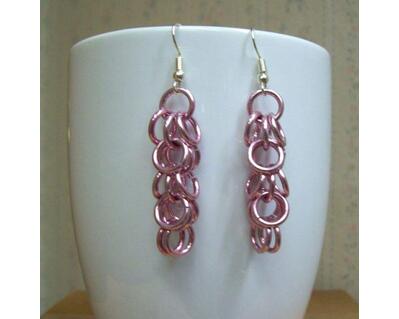 Chainmaille Earrings, Shaggy Loops