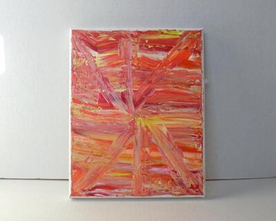 Acrylic on canvas one of a kind original painting titled "Starburst" by RainbowMaille