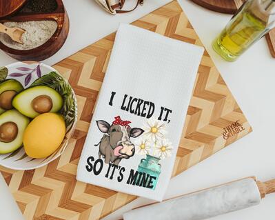 I Licked It So Its Mine, Cow Dish Towel