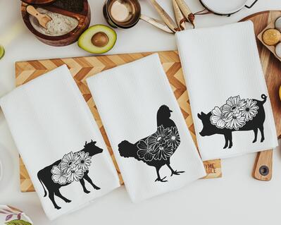 Farm Animals Dish Towels