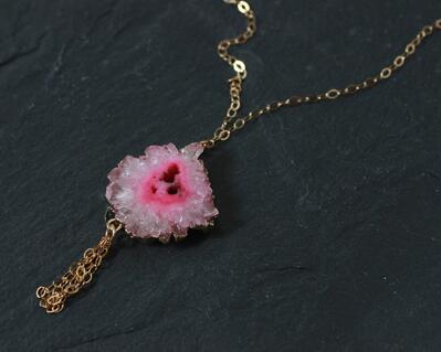 Pink Solar Quartz Necklace