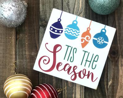 Tis The Season Christmas Holiday Sign