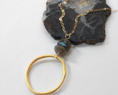 Labradorite Circle Necklace