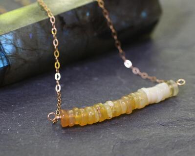 Ombre Yellow Opal Necklace