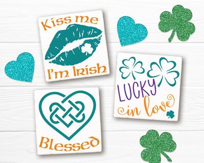 St. Patrick’s Day Signs, Kiss Me I'm Irish, Lucky in Love, Blessed