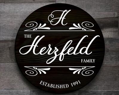 Personalized Circular Monogram Sign