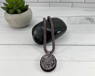 Lavender Jasper Pendant Necklace