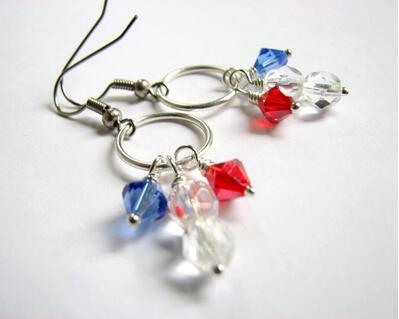 red white and blue dangles