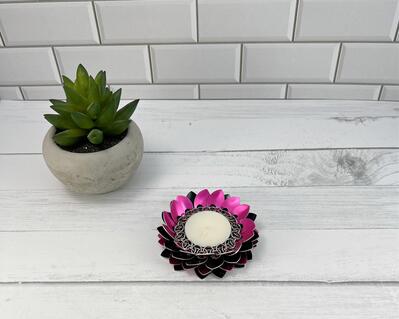 Pink and Black Candle Holder