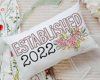 Established Wedding Throw Pillow