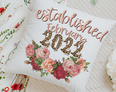 Established Floral Wedding Throw Pillow