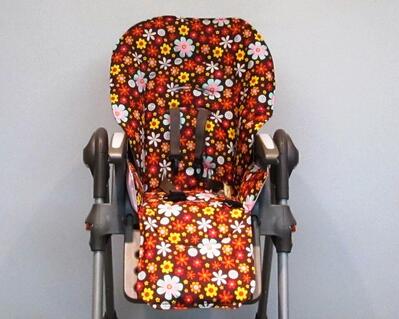 chicco and baby trend highchair replacement pad-flower frenzy