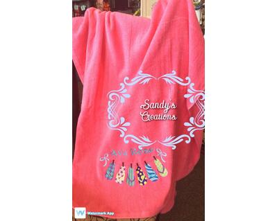Embroidered Flip Flop Beach Towel