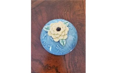 Spirit Rattle with Dragonflies and Flower Spirit Rattle with Dragonflies and Flower