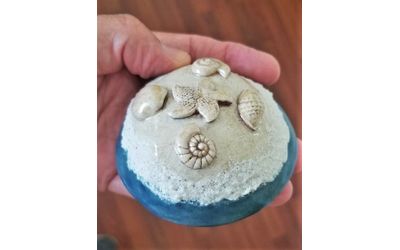 Spirit Rattle with Beach Scene Spirit Rattle with Beach Scene
