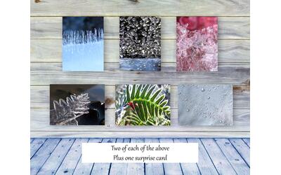 Snow and Ice II- Colorful, beautiful, greeting card collection by The Poetry of Nature, Stories in nature photo cards with poems. Boxed Set Baker's Dozen