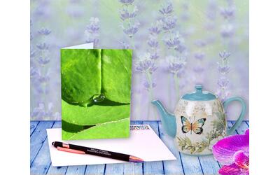 Clover Petals With Dew Greeting Card With Poem - GODDESS DROP Clover Petals With Dew Greeting Card With Poem - GODDESS DROP