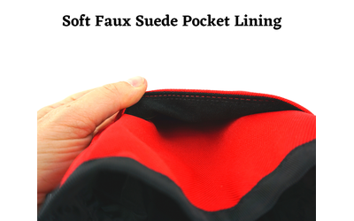 Open {Pocket has a Faux Suede lining Open {Pocket has a Faux Suede lining