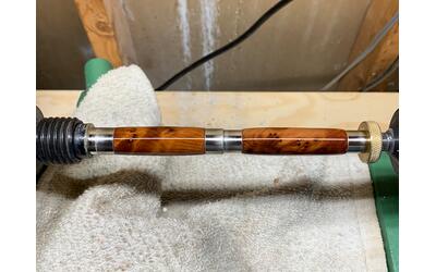 Finally, the blanks are turned to size, sanded, and polished! Finally, the blanks are turned to size, sanded, and polished!