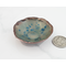 Enameled Copper Trinket Dish of Pale Transparent Teal with Specks of Blue Enamel