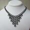 Chainmaille Waterfall Necklace and Earrings, Black