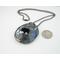 copper enamel pendant black hole with moonstone gemstone