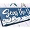 Seas The Day Coastal Sign with whimsical waves