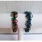 Chainmaille Shaggy Loops Stretch Bracelet, Red, Green, Blue