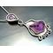 Abstract Footprint Amethyst Crystal Necklace in Sterling Silver & 14kt solid gold