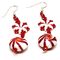 Handmade Red White Peppermint Candy Snowflake Earrings