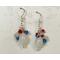 Red, white, and blue earrings, with sparkling crystals